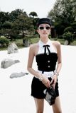  ÁO TRẮNG SƠMI YẾM+CORSET ĐEN NHUNG A11552 