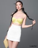  ÁO VÀNG CROPTOP CÚP NGỰC XẾP LY HAI DÂY A9821 