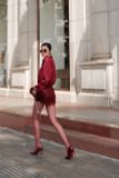  Burgundy Satin Shirt - ÁO ĐỎ SƠMI TAY DÀI  A126108 