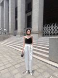  ÁO ĐEN NHUNG HAI DÂY +CHOKER   A8615 