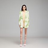  FEATHER GREEN n WHITE DRESS ĐẦM TRẮNG XANH D1475 