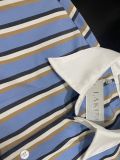  ÁO SƠMI TD XANH SỌC KẺ TRẮNG NÂU Azure Stripe Oversized Shirt K5A130 