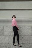  Rosy Discipline Shirt ÁO HỒNG BI ĐEN A126107 + CAVAT ĐEN DA 