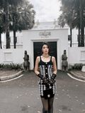  ĐẦM HOUNDSTOOTH ĐEN TRẮNG BM D8163 