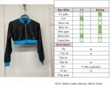  ÁO KHOÁC ĐEN DA TD PHỐI CỔ BO LAI THUN XANH KHÓA KÉO HAI TÚI GIẢ A9931 