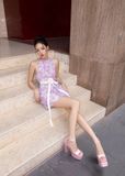  ĐẦM TÍM HOA D5836 