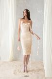  Creamy Lace Dress Đầm Ren Thun Hai Dây Ôm Body D7161 