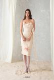  Creamy Lace Dress Đầm Ren Thun Hai Dây Ôm Body D7161 