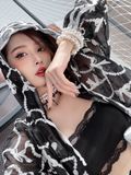  SET ĐEN THÊU NƠ TRẮNG S1385 