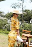  NÓN CÓI VÀNG NƠ KEM Straw Ribbon Hat  P293 