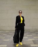  ÁO KHOÁC ĐEN NHUNG Noir Velvet Frame Jacket S733A5 