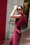  Burgundy Velvet Curve Jumpsuit JUM DÀI ĐỎ NHUNG +BELT ĐỎ  J231 