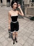  ÁO ĐEN CÚP NGỰC REN TRẮNG S739A1 