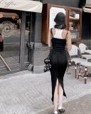  D5772 SET ĐẦM ĐEN HAI DÂY + ÁO SÁT NÁCH NHŨ TRẮNG + DÂY THÁNH GIÁ ĐEN 