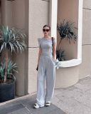  Greyline WideLeg Pleated Pants QUẦN THUN XÁM XẾP LY THẮT NƠ Q1921 