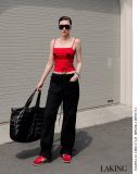  ÁO ĐỎ HAI DÂY VIỀN ĐEN  + 2 TIM ĐEN  Scarlet Heart Camisole A96116 