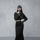  BLACK LONG SKIRT Váy đen latin S688v1s 