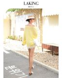  SET ÁO + SHORT VÀNG BƠ PEGASUS VIỀN REN TRẮNG   -                      S7212 