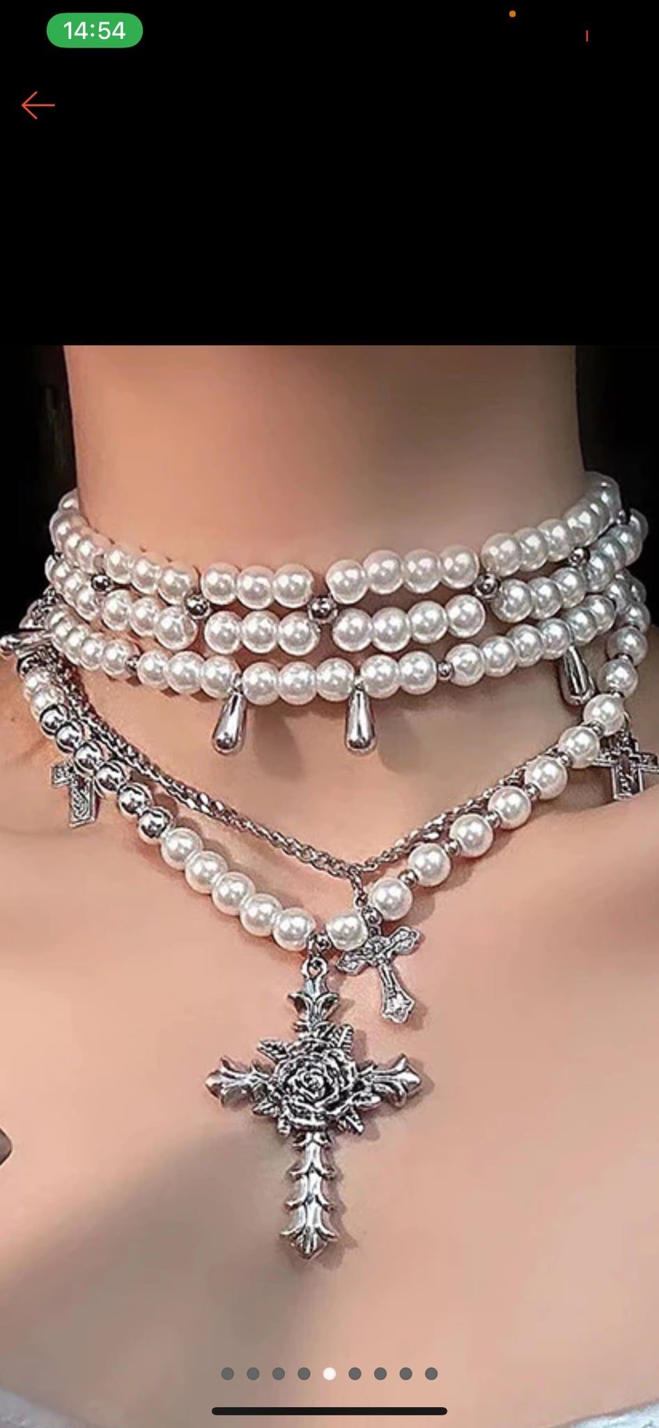  MultiStrand Pearl Choker Dây chuyền ngọc trai thánh giá P431 