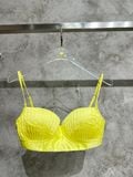  ÁO VÀNG CROPTOP CÚP NGỰC XẾP LY HAI DÂY A9821 