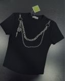  ÁO TRẮNG SILVER CHAIN THUN TAY NGẮN KÈM XÍCH A93830 