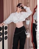  Obsidian Cross-Waist Jeans - QUẦN JEAN ĐEN DÀI Q9502 