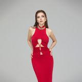  SPARKLING RED CUTOUT DRESS Đầm đỏ D5752 