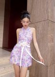  ĐẦM TÍM HOA D5836 