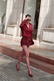  Burgundy Satin Shirt - ÁO ĐỎ SƠMI TAY DÀI  A126108 