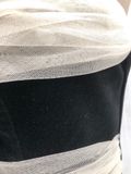  ĐẦM ĐEN HAI DÂY NGẮN PHỐI LƯỚI ĐÍNH HOA D6651 