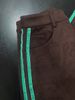  QUẦN NÂU DÀI VIỀN XANH ỐNG VÒM Mocha Emerald Curved Track Pants - Q9645 