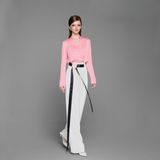  Áo Hồng Bi Đen Đắp Chéo S3771 