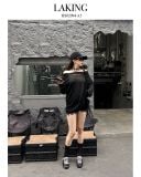  QUẦN SHORT NHUNG ĐEN VIỀN REN S737Q2 