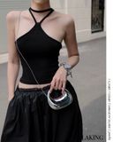  ÁO ĐEN THUN CỔ YẾM Noir Halter Whisper  S705A4 