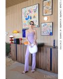  ÁO TÍM HAI DÂY TRÁI TIM LILAC A96118 
