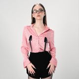  Rosy Discipline Shirt ÁO HỒNG BI ĐEN A126107 + CAVAT ĐEN DA 