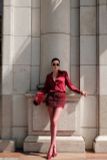  Burgundy Satin Shirt - ÁO ĐỎ SƠMI TAY DÀI  A126108 