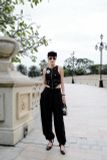 ÁO ĐEN KIM TUYẾN TRÁI TIM + HOA BẠC Chérie Noir    D646A2 