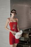  ÁO ĐỎ THUN HAI DÂY NGỰA BẠC  Red Silver Horse Tank   A96113 