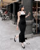  D5772 SET ĐẦM ĐEN HAI DÂY + ÁO SÁT NÁCH NHŨ TRẮNG + DÂY THÁNH GIÁ ĐEN 