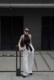  QUẦN TRẮNG DÀI DÂY RÚT ORIGAMI WAIST PANTS    -    S705Q1 