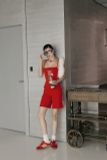  Red Silver Line Shorts Quần Lửng Đỏ Viền Bạc Ánh Kim Q11111 