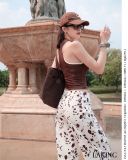  QUẦN TRẮNG JEAN DÀI LOANG NÂU Milk Splash Stretch Denim –  Q9515 