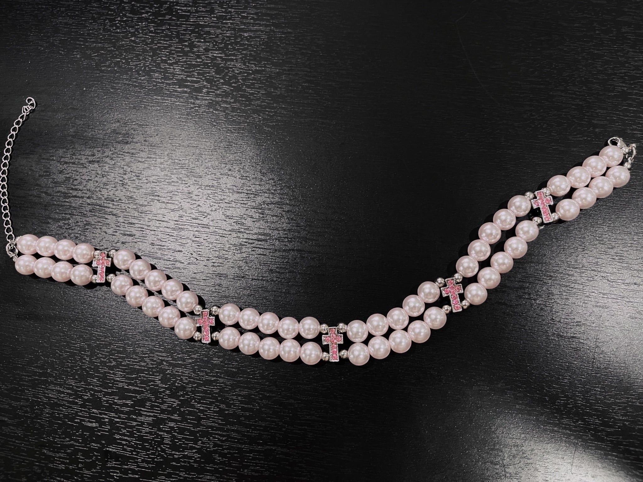  DÂY CHUYỀN NGỌC TRAI HỒNG THÁNH GIÁ P184 