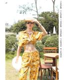  ÁO VÀNG SƠMI TAY NGẮN CROPTOP Tropic Harvest  A29110 