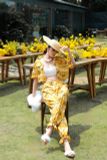  NÓN CÓI VÀNG NƠ KEM Straw Ribbon Hat  P293 