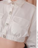  White Metropolitan Pocket Crop ÁO TRẮNG SƠMI TAY DÀI A2762 