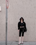  Black Capri Chain Pants  QUẦN ĐEN LỬNG+XÍCH ĐEN VÀNG     Q9596 