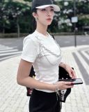  ÁO TRẮNG SILVER CHAIN THUN TAY NGẮN KÈM XÍCH A93830 