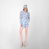  Blue Flower Plated Dress Đầm Xanh Caro Hoa D1471 